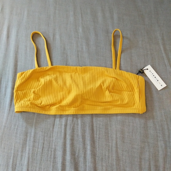 Vitamin A Other - Vitamin A Mila Bandeau Top Marigold Yellow Rib